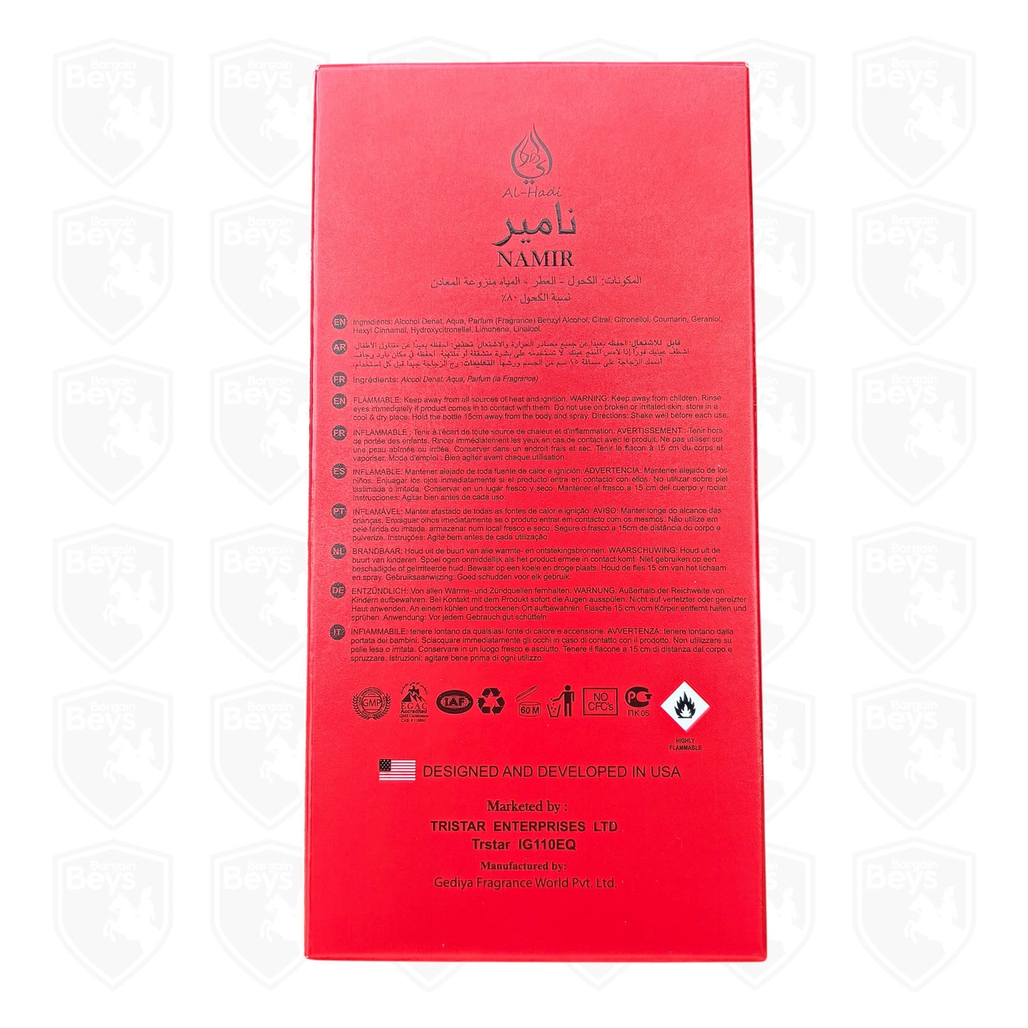 Namir Red Eau De Parfum Body Spray 100ml by Al-Hadi