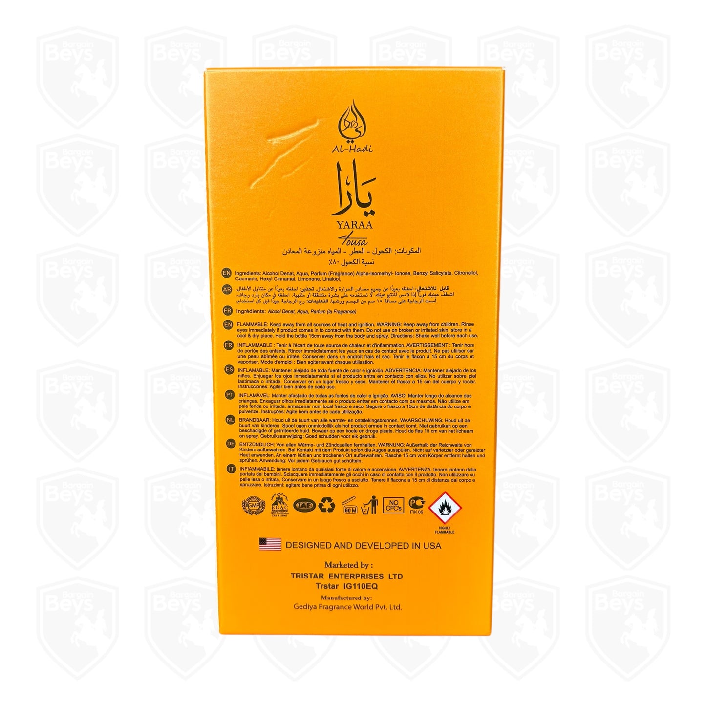 Yaraa Tousa Eau De Parfum Body Spray 100ml by Al-Hadi