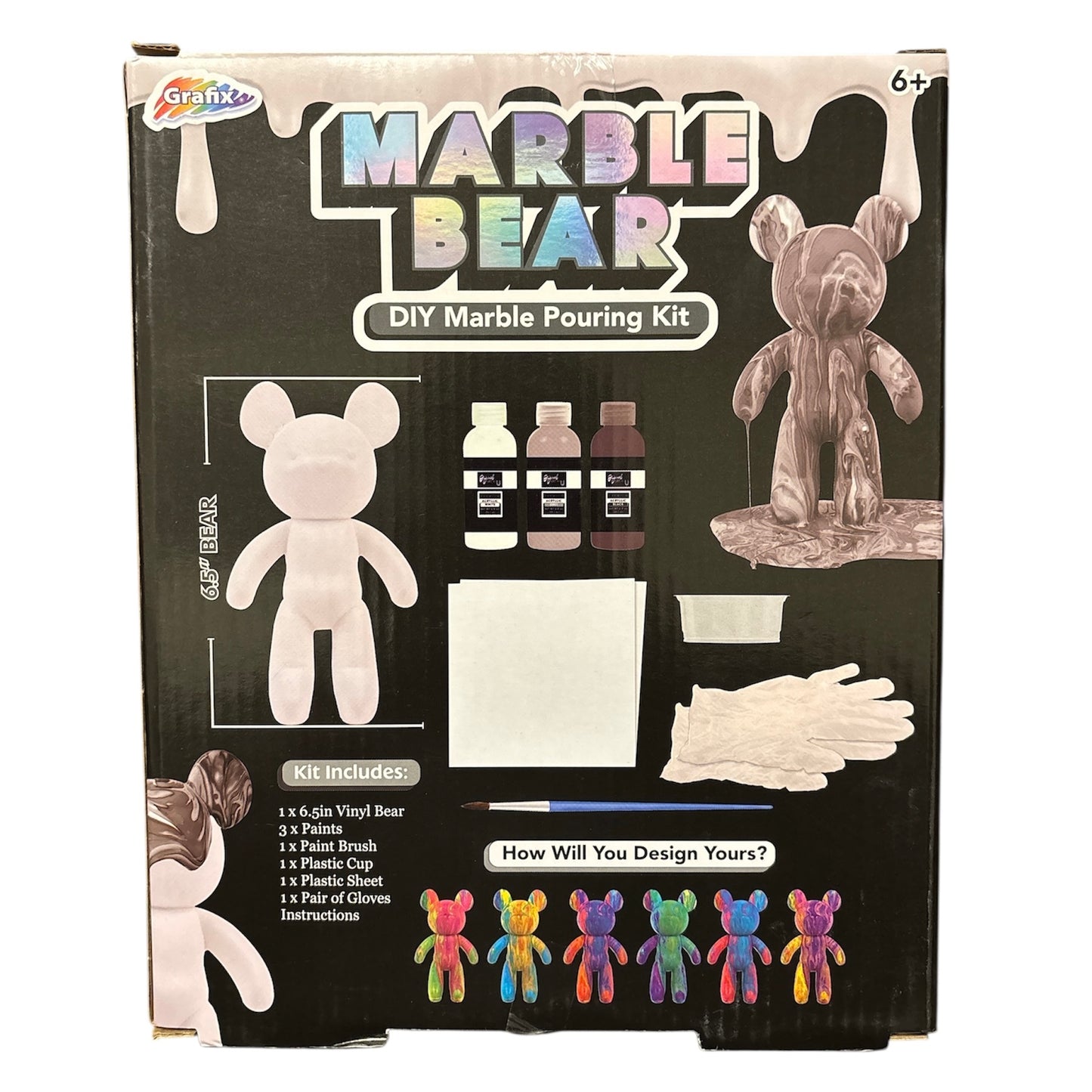 Marble Bear DIY Pouring Kit Design Paint Your Own Craft Set