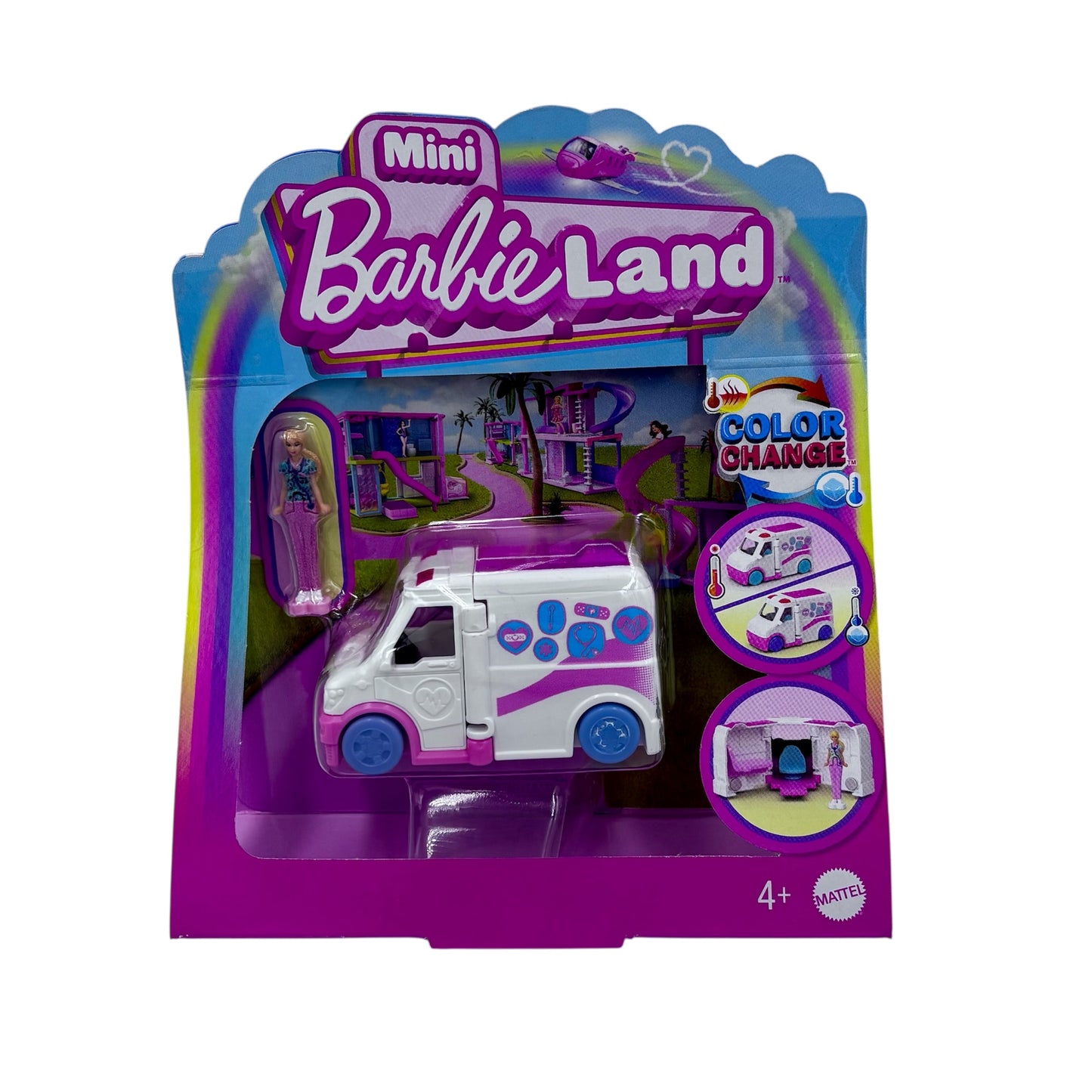Barbie Mini BarbieLand Vehicle Set, 1.5-inch Barbie Doll with Campervan