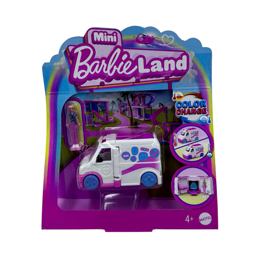 Barbie Mini BarbieLand Vehicle Set, 1.5-inch Barbie Doll with Campervan