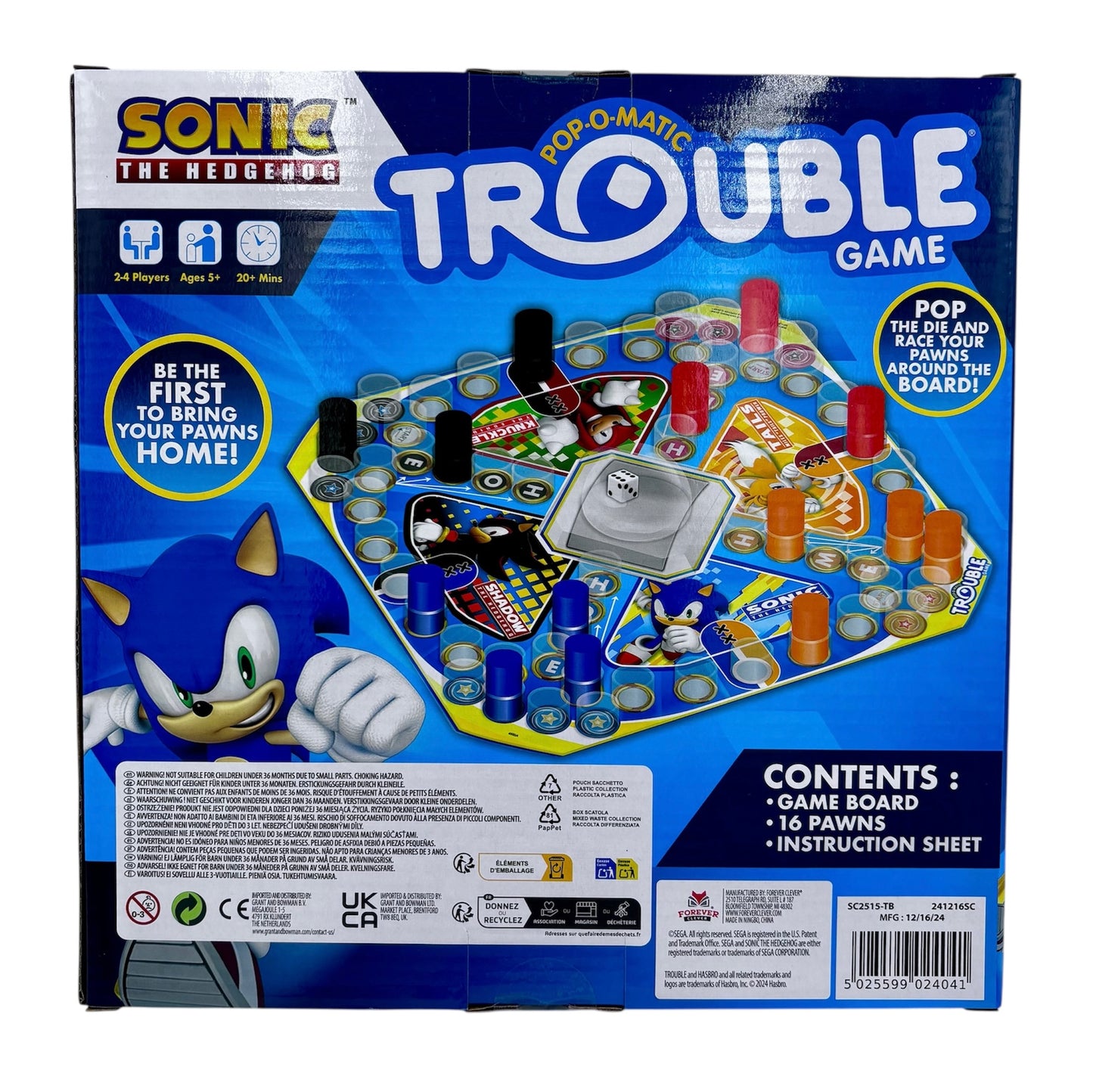 Sonic the Hedgehog Pop-O-Matic Trouble Board Game