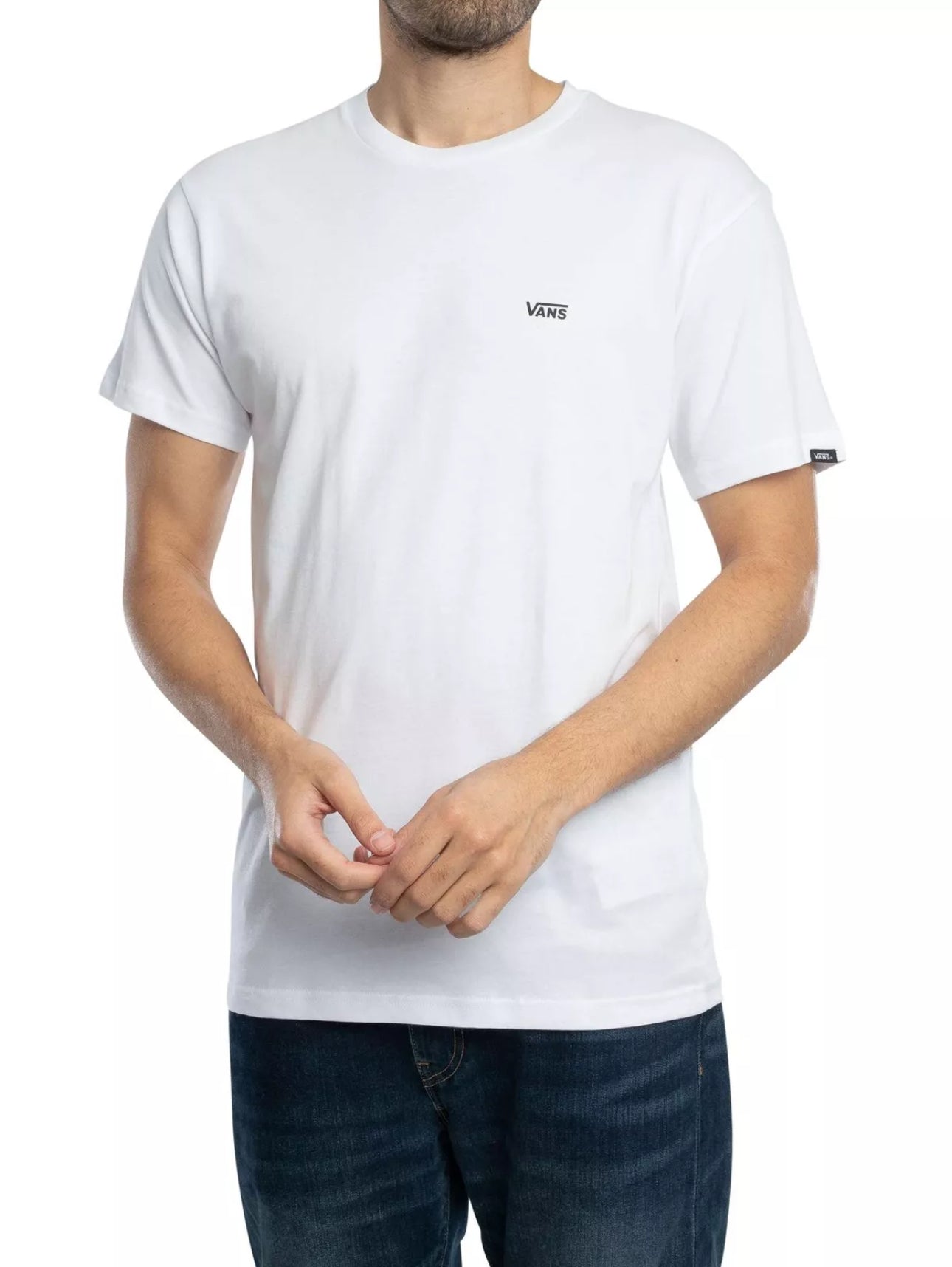 Vans Men's Left Chest Logo T-Shirt, White, Size XS